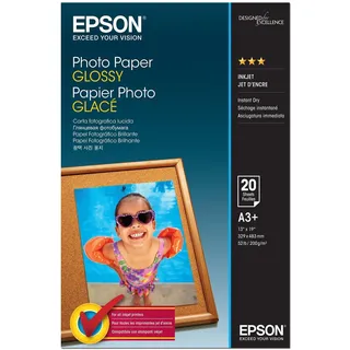 Epson Ink-Jet-Papiere 200 g/m2, A3+, 1 x), Fotopapier, Weiss