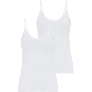 Spaghettitop YSABEL MORA, Damen, Gr. XXL, weiß, Single Jersey, Obermaterial: 95% Baumwolle, 5% Elasthan, figurbetont hüftlang, V-Ausschnitt, Tops Spaghettitop, Baumwollmix, elastisch, atmungsaktiv, weich