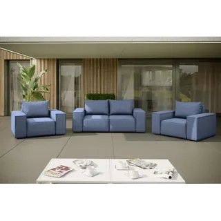 Gartenmöbel-Set GARDENT 2-1-1 wetterfester Stoff NXL Blau - Blau