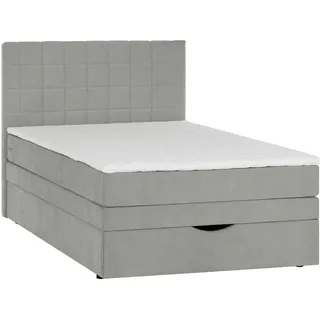 Welnova Boxspringbett , Grau , Kunststoff , H4 , 7-Zonen , Höhe ca. 17 cm , 90x200 cm , Bettkasten, Stoffauswahl, in verschiedenen Größen erhältlich , Schlafzimmer, Betten, Einzelbetten