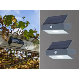 LED Solar Außenleuchten mit Bewegungsmelder Terrassenlampen Set für Garten