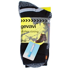 Gevavi Workwear GW8200430 GW82 Strong Strumpfe 2 Paar, 43-46, Schwarz