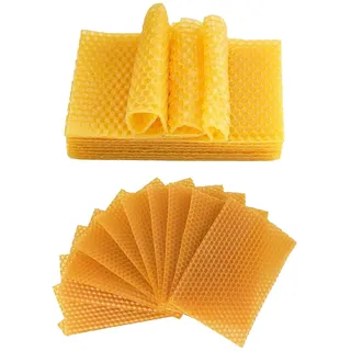 JDCMEI 20 Stück Bienenwachs Kerzen, 13*9cm Bienenwachsplatten, Wachsplatten für Kerzen, Bienenwachs für Kerzen aus Platten, Bienenwachs-Blatt für Imkerei Kerzenherstellung Kunsthandwerk Möbelpolieren