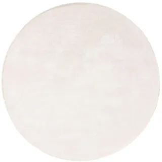 benuta Pure Viskoseteppich rund Nela Ivory ø 120 cm rund , Creme , Textil , Abstrakt , Rund , 120x120 cm , Gots , für Fußbodenheizung geeignet , Teppiche und Böden, Teppiche