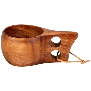 Holztasse Holztassen Kuksa, Holztasse Kuksa 200ml, Holz Becher Outdoor Tragbar, Trinkbecher Camping, Outdoor Holzbecher Tragbar, Holz Tasse für Wandern, Reisen und Outdoor-Aktivitäten