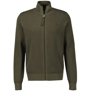 Strickjacke LERROS "Melange-Strickjacke für Herren", Herren, Gr. 6XL, nordic olive, 100% Baumwolle, Strickjacken Strickjacke