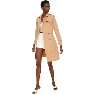 Trendyol Women Regular Double-breasted Woven Trench Coat