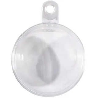 Rayher 39471800 Plastik-Kugeln, teilbar, 5 cm ø, Set 6 Stück, Kunststoff-Kugeln zum befüllen, transparent, Acrylkugeln mit Aufhänge-Öse, Dekokugeln durchsichtig, Weihnachtskugeln zweiteilig