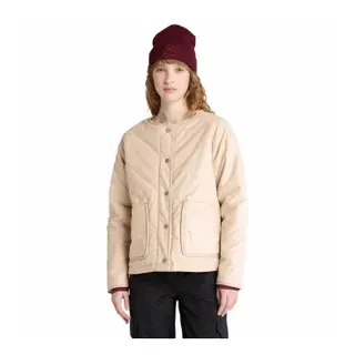Timberland für Damen. TB0A2QS6EYK1 Gesteppte, wasserdichte und widerstandsfähige beige wattierte Jacke (XXL), Lässig, Baumwolle