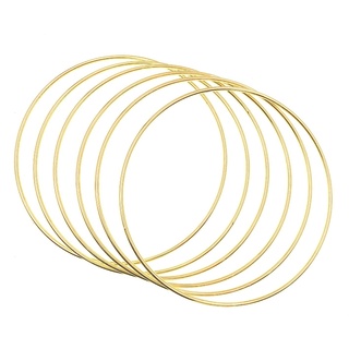 JZK 6 x große Goldfarbene Metallringe zum Basteln von 15 cm Makramee Ringen, Metallringe für Bastelarbeiten, Traumfänger Reifen, Blumenkranz Ring, Wandbehang Dekor