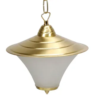 Licht-Erlebnisse Pendelleuchte Messing Glas Ø24cm 1-flammig E27 IP23 Rustikal
