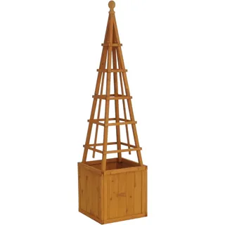 MCW Rankgitter Q18 Pflanzkasten Holz 168x40x40cm Natur