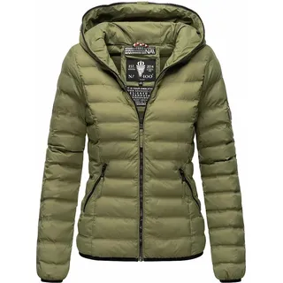 Navahoo Damen Herbst Frühling Jacke Übergangsjacke Steppjacke Kapuze Neevia Olive Gr. 34 -XS - Grün
