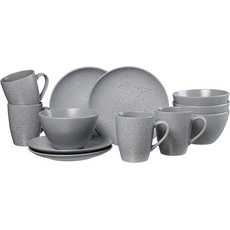 Bild Frühstücks-Geschirrset »Service, Kitwe (Teller, Schale, Kaffeebecher)«, (Set, 12 tlg., 4 Kaffeebecher (370 ml), 4 Schalen, 4 Frühstücksteller), grau