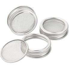 Schramm® Keimglas für Sprossen mit Gestell 750 ml Sprossenglas Keimgerät inkl. Deckel, Ständer und Halter Ersatzgläser Ersatzdeckel Keimgläser Set Keim Glas, Größe:3 Ersatzdeckel