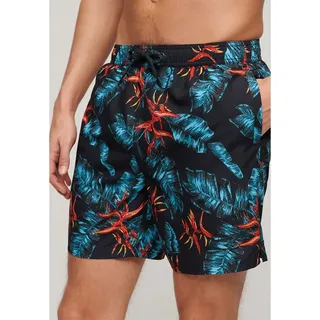Superdry Hawaiian Print 17 ́ ́ Badeshorts - Dark Navy Fire - M