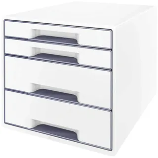 Leitz Schubladenbox WOW Cube 28,7 x 27,0 cm 4-tlg. grau/weiß