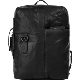 Spikes & Sparrow Laptoprucksack, echt Leder schwarz