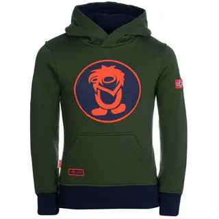 Trollkids Troll Kapuzenpullover - Forest Green / Navy / Flame Orange - 104 cm