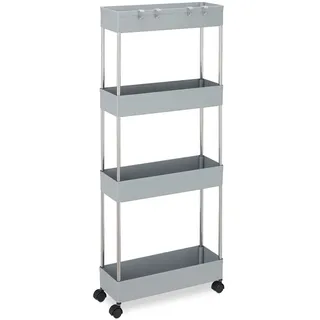 Relaxdays Nischenwagen , Kunststoff, Metall , 15.5x98x40.5 cm , Esszimmer, Servierwagen