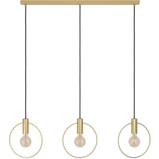EGLO Pendelleuchte Manizales, 3 flammige Hängelampe minimalistisch, elegant, Hängeleuchte aus Metall in Messing, Esstischlampe, Wohnzimmerlampe hängend mit E27 Fassung