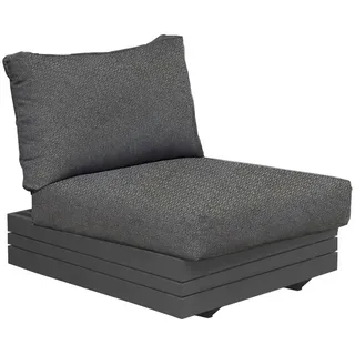 Zebra Loungesessel , Graphitfarben, Dunkelgrau , Metall, Textil , rund , 74x76x74-81 cm , klappbar, wetterfest , Gartenmöbel, Loungemöbel, Lounge-Serien