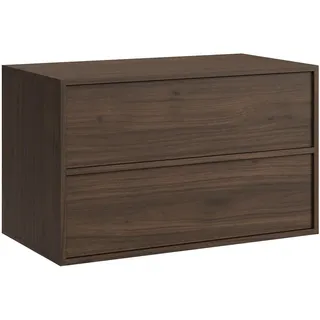 Badplaats Waschbeckenunterschrank Mali 2 Schubladen 80 x 54 x 46 cm Walnuss Braun