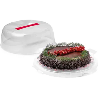 Snips | Kuchen-Transportbox Delice Winter mit 4 Sicherheitsverschlüssen | Tortenglocke Durchmesser 28 cm x Höhe 9 cm | Hergestellt in Italien | BPA- und phthalatfrei