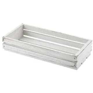 Genware tr215 W Holz Box, 25 cm x 12 cm x 5 cm, White Wash Finish