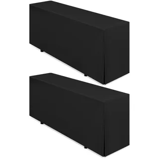 Lumaycens 2 Pack Biertisch Husse, Schwarze Biertischhusse für Bierzeltgarnitur, Biertischhusse Premium für 220 x 50 cm Blickdicht waschbar Tisch für Outdoor-Bankette (Schwarze)