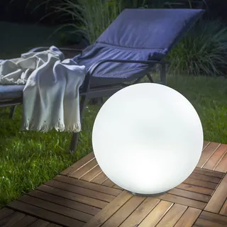 Solarkugel für den Garten multicolor | LED-Gartenkugel mit AKKU | Bodenleuchten Gartendeko für draußen | Solarleuchten Kugelleuchten 7 Farben 6500K winterfest outdoor =40cm 102611