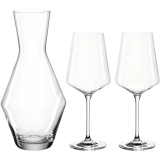 LEONARDO Gläser-Set »PUCCINI«, (Set, 3 tlg., 1 Karaffe, 2 Weingläser), (1 Karaffe, 2 Weingläser), 3-teilig, farblos