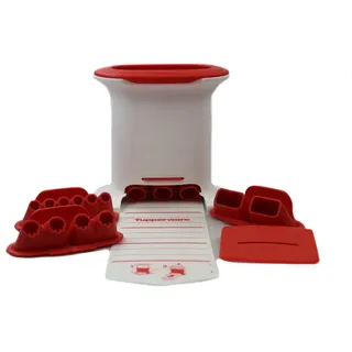 Tupperware Küchenhelfer Multipresse weiß rot + 4 Einsätze Gnocchi Teigpresse