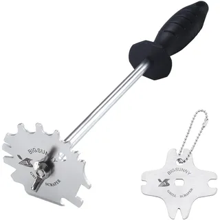 MSY BIGSUNNY Grillschaber aus Edelstahl, für Grillrost und Grillplatte (30,5 cm Schaber)
