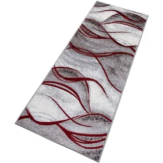 MY HOME Läufer Tritom, rechteckig, Höhe: 9 mm, mit besonders weichem Flor, Kurzflor, modernes Wellen Muster rot 67 cm x 230 cm x 9 mm