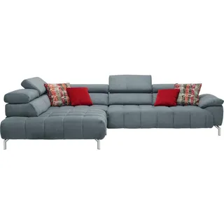 Beldomo Style Ecksofa , Grau , Textil , Uni , Ottomane links, nicht einzeln stellbar, L-Form , 323x222 cm , Typenauswahl, Stoffauswahl, seitenverkehrt erhältlich , Wohnzimmer, Sofas & Couches, Wohnlandschaften, Ecksofas