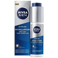 NIVEA MEN Anti-Age Hyaluron Face Moisturizing Gel (50ml), Herren Feuchtigkeitspflege mit Hyaluronsäure und Pro-Retinol, reduziert sichtbar tiefe Falten, spendet Feuchtigkeit und strafft die Haut