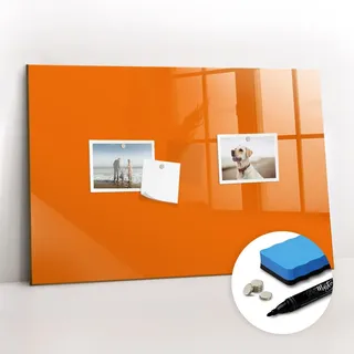 Tulup Magnettafel 60x40 Orange schwarzer Marker , Glas , 60x0.4x40 cm , Bilder & Rahmen, Pinnwände & Magnettafeln