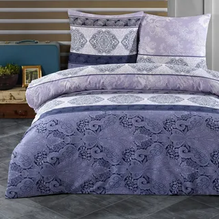 Buymax Bettwäsche 200x220 cm – Bettwäsche Set 3-teilig 200 x 220 cm, Renforcé 100% Baumwolle, Bettbezug mit 2 Kissenbezügen 80x80 cm, Oeko-TEX, Reißverschluss, weich und atmungsaktiv
