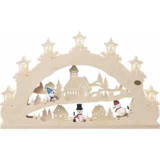 SAICO Original LED Schwibbogen »3D-Lichterbogen, Schneemann« Premium LED-Beleuchtung, warmweiß, BxHxT: 52x32x4,5 cm