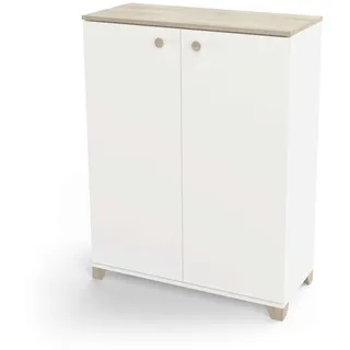 Demeyere Kleines Sideboard 79,7 x 104,2 x 35,1 cm kronberger eiche / weiß