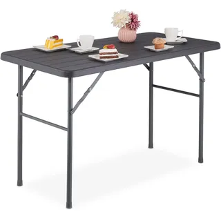 Relaxdays Gartentisch 126 x 66,5 x 74 cm grau
