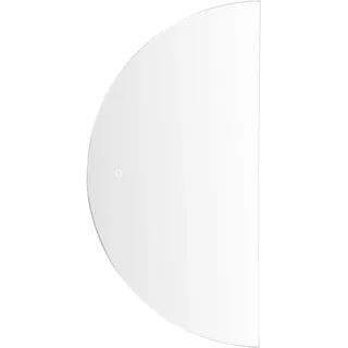 Beliani Badspiegel mit LED-Beleuchtung halbrund 50 x 100 cm Modernes Design Wandspiegel für Badezimmer, - Silber