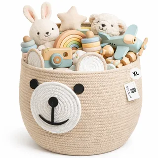 BELMIN Aufbewahrungskorb Kinder aus Baumwolle – Formstabiler, Waschbarer Wäschekorb für Spielzeug & Kuscheltiere, Ideal für Kinderzimmer & Babyzimmer – Stilvoll & Praktisch für Eltern