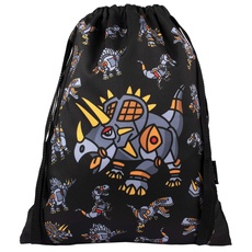 Fringoo - Kinder-Tasche mit Kordelzug | perfekte Schultasche, Turnbeutel-Tasche, Schwimmtasche oder Sportausrüstungstasche | Tasche für Jungen – Dinosaurier-Roboter
