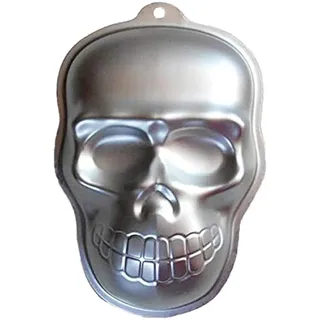 LGWJHCY Schädel Aluminium Legierung Backform, 3D Schädel Halloween Aluminium Backform Antihaft DIY Backenwerkzeuge, Kuchenform für Halloween-Geburtstagsparty-Dekoration.