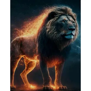 NAIMOER Löwe Diamond Painting Kits für Erwachsene Kinder, 5D Diamant Painting Tiere Bilder Erwachsene, Diamond Painting Löwen König Bilder Kinder Malerei Set für Home Dekor 30x40cm