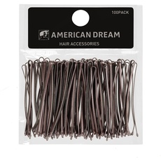 AMERICAN DREAM Pack of 100 x Haarnadeln - braun - glatt - 2 inch / 5 cm Länge, 1er Pack (1 x 68 g)