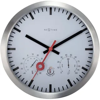 NeXtime 4307ST Wanduhr, Aluminium, Silber, 35cm