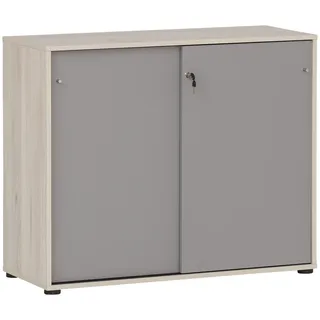 MÖBELPARTNER Schiebetürenschrank 400, 701793 sandeiche, platingrau 1 Fachboden 100,1 x 41,0 x 83,6 cm